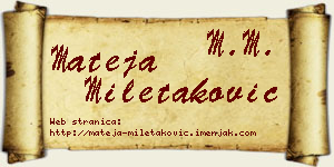 Mateja Miletaković vizit kartica
